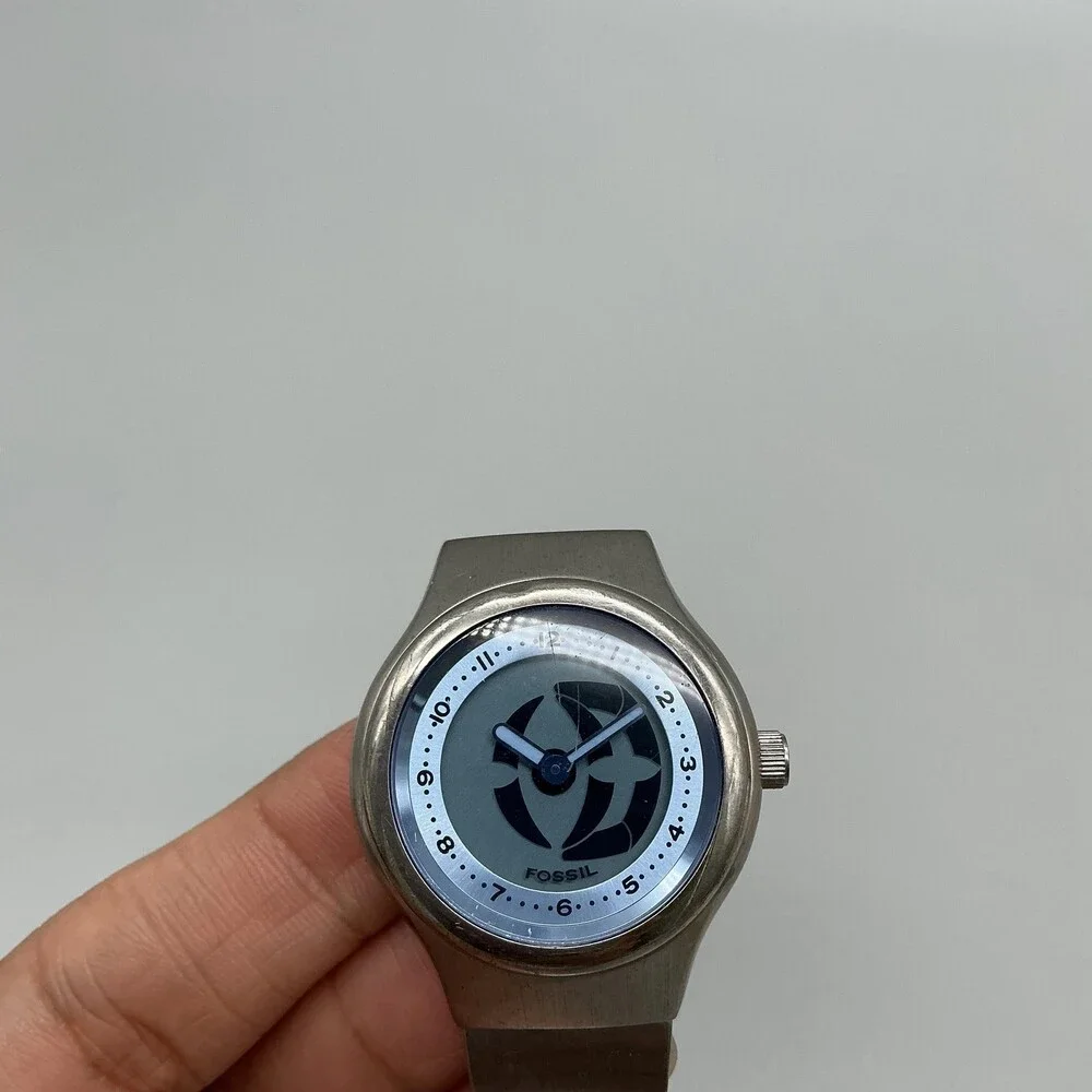 Fossil Big Tic Womens Watch 31mm Blue Counting Seconds New Battery 6.25